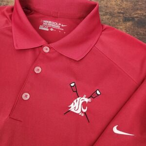 Nike Golf Tour‎ Performance Men's Red Polo Shirt Medium NCAA WSU Cougars